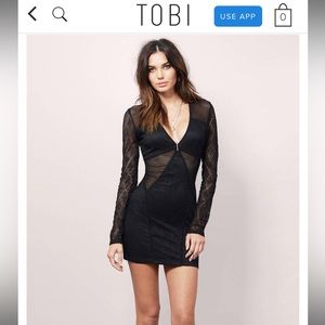 Long sleep black dress